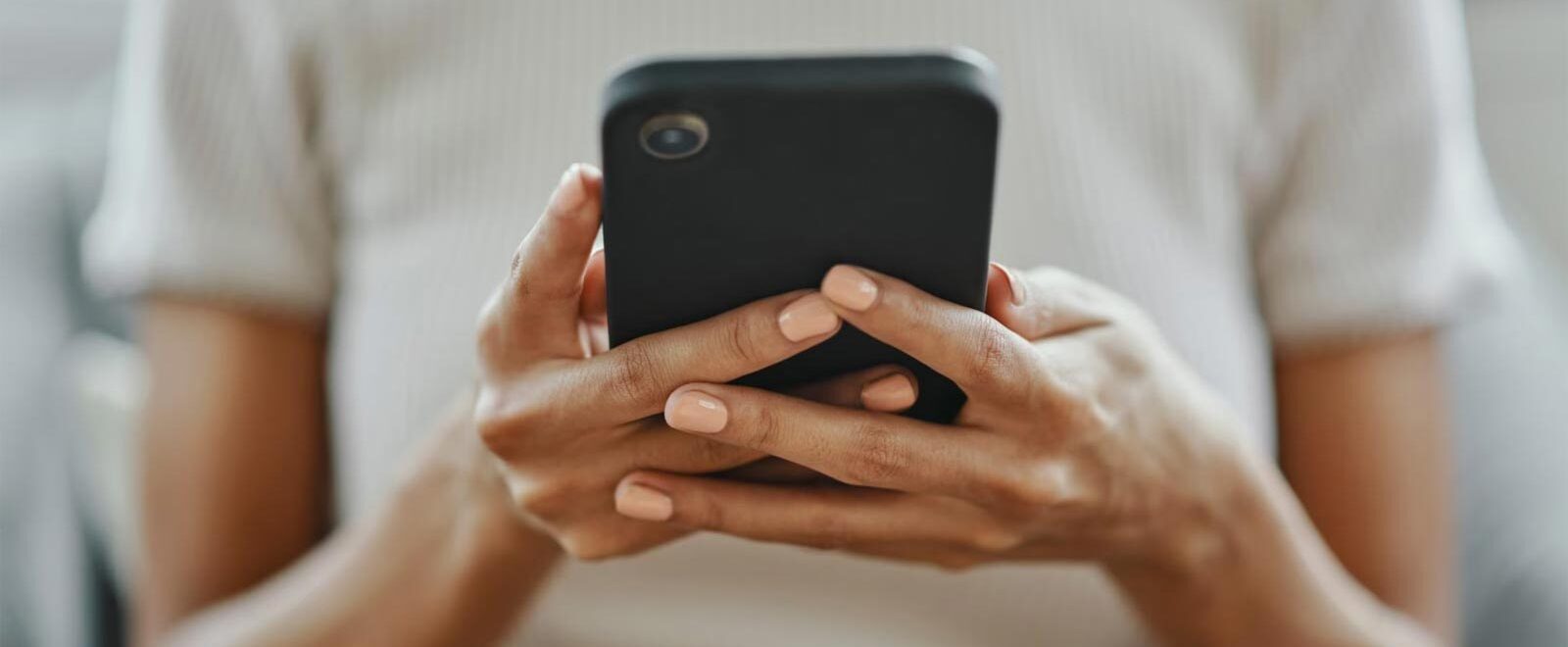 Texting on a phone